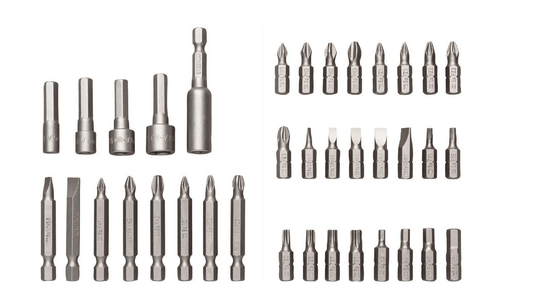 PARKSIDE Power & Hand Tools Silver PARKSIDE - Bit Set 37 Pieces