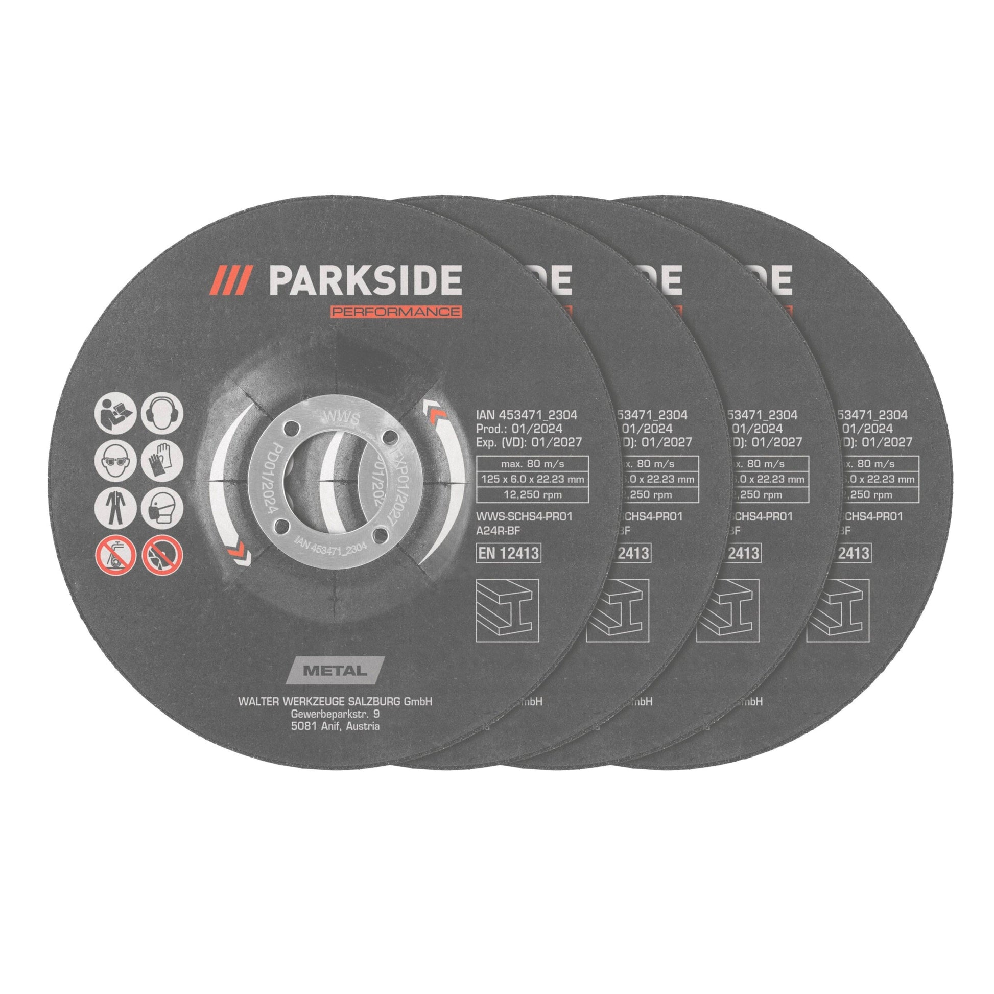 PARKSIDE Power & Hand Tools Silver PARKSIDE - Metal grinding discs