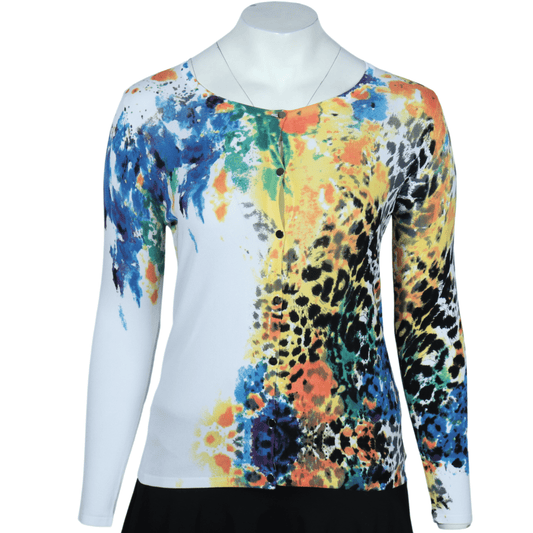 PASSION Womens Tops L / Multi-Color PASSION - Splotched button up blouse