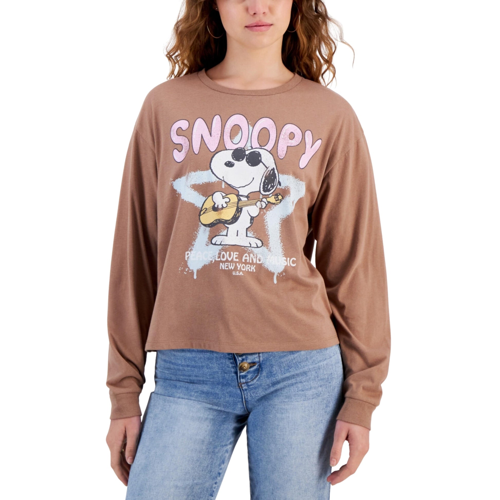 PEANUTS Womens Tops PEANUTS - Snoopy Long-Sleeve Blouse