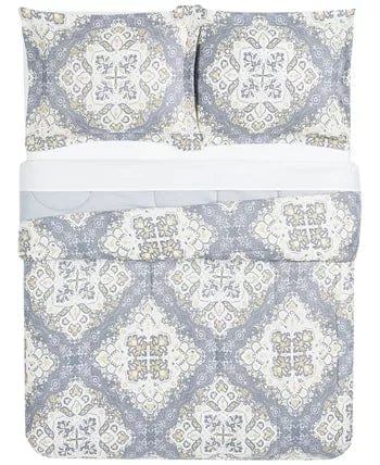 PEM AMERICA Comforter/Quilt/Duvet King / Multi-Color PEM AMERICA -Trinity 3-Pc. Reversible Medallion King Comforter Set