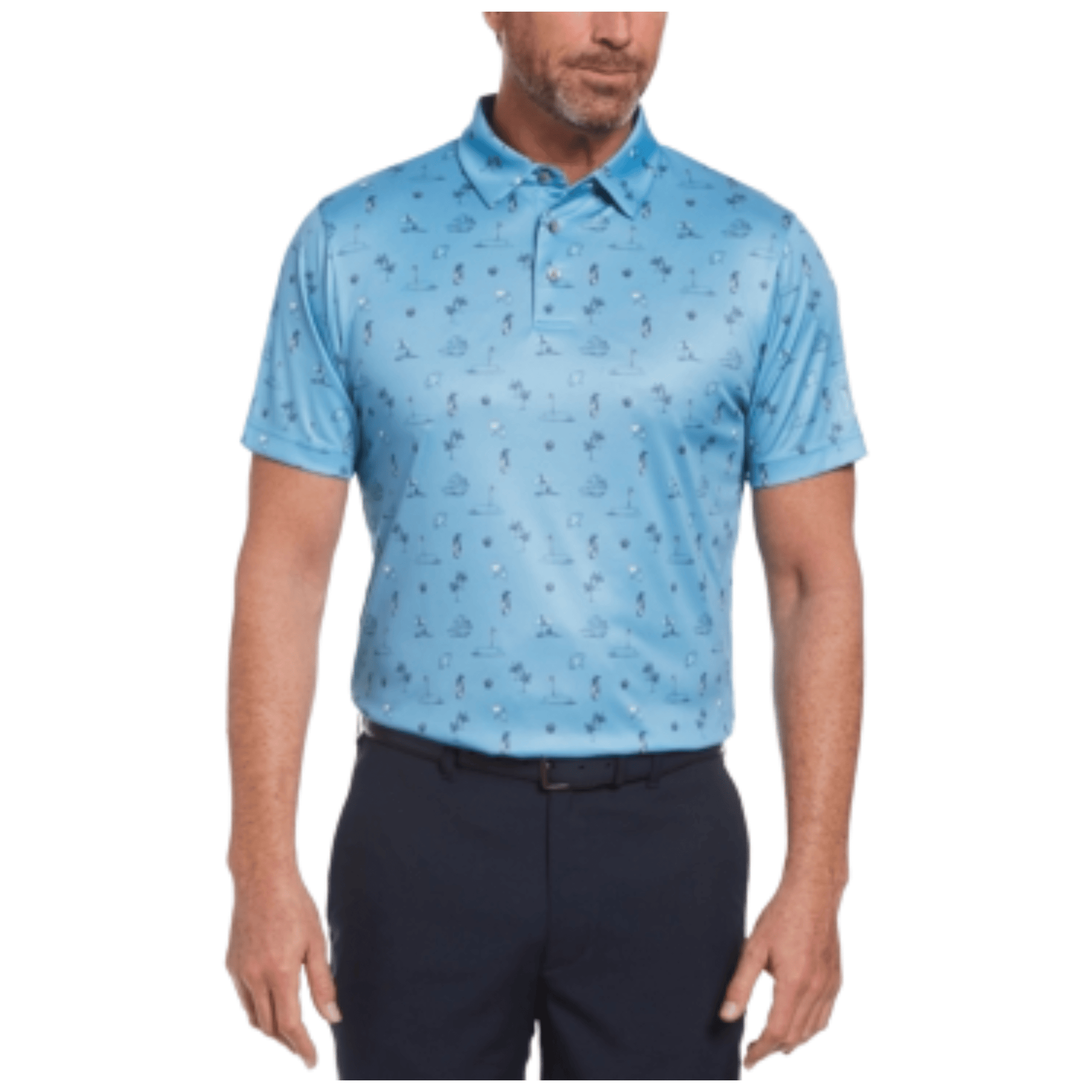 PGATOUR Mens Tops S / Blue PGATOUR - Golf Vacation-Print Polo