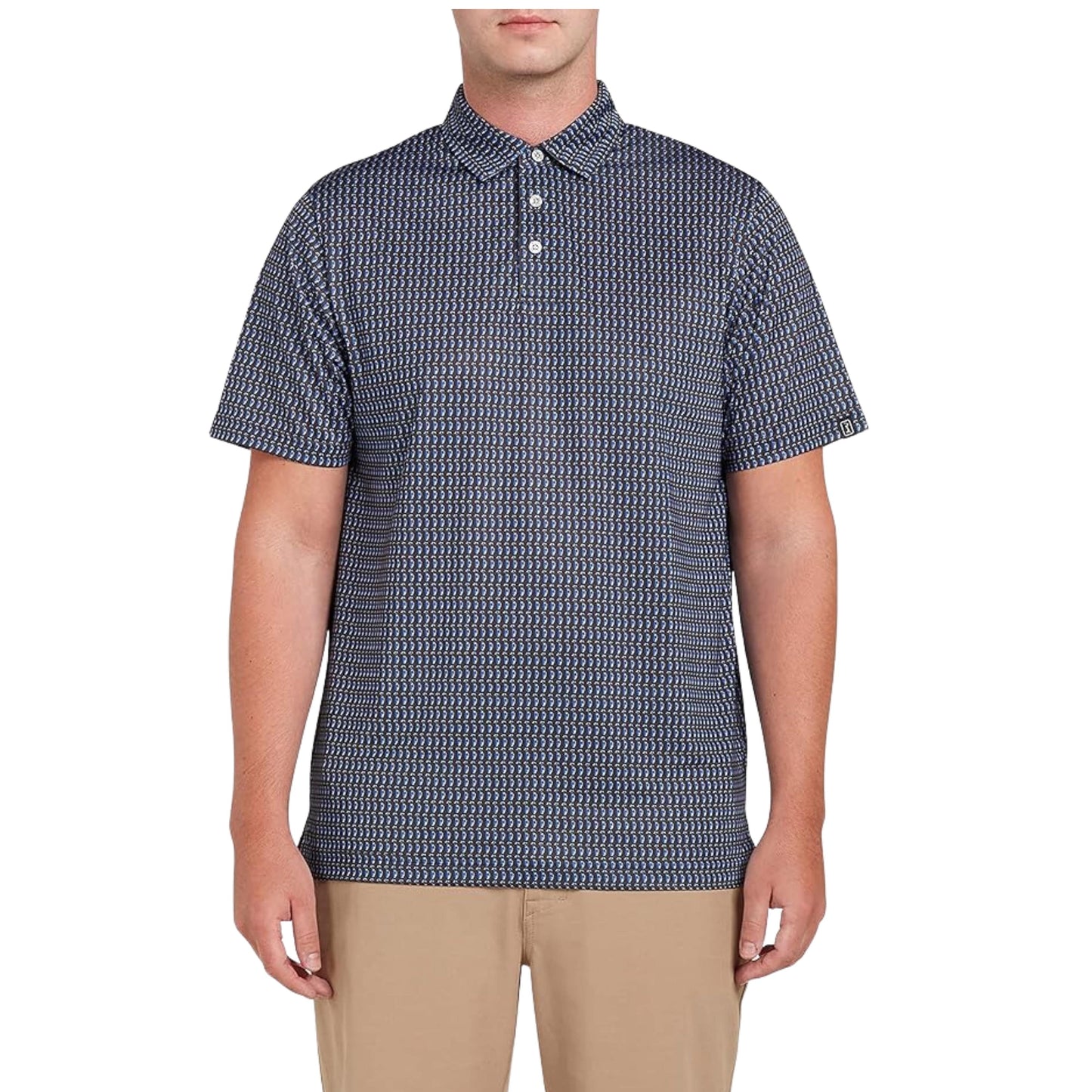 PGATOUR Mens Tops S / Blue PGATOUR -  Micro Conversational Print Polo