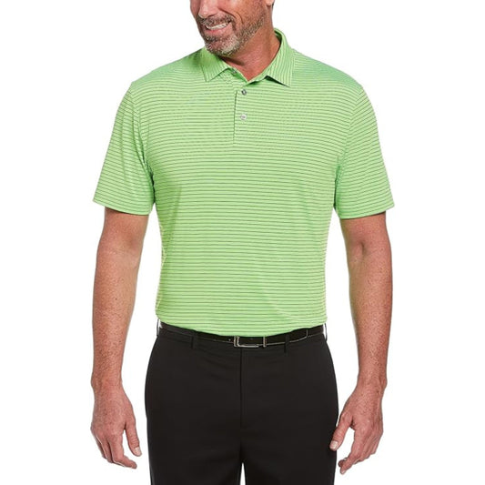 PGATOUR Mens Tops XL / Green PGATOUR -  Single Feeder Striped Polo Shirt