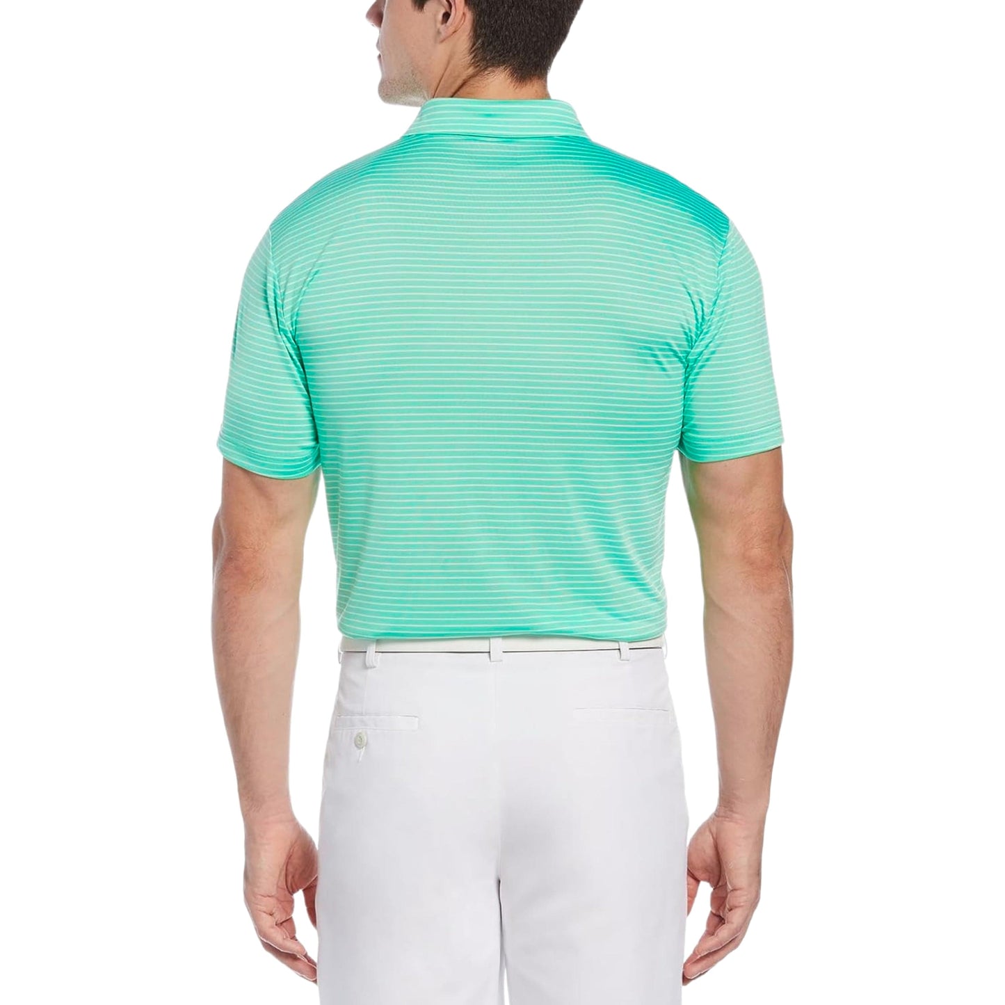 PGATOUR Mens Tops S / Green PGATOUR -  Striped Collared T-Shirt