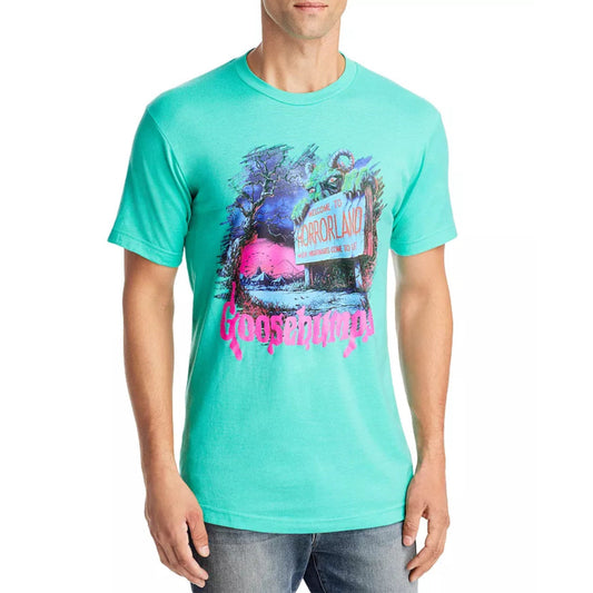 PHILCOS Mens Tops L / Green PHILCOS - Goosebumps Horror Land Cotton Graphic Tee