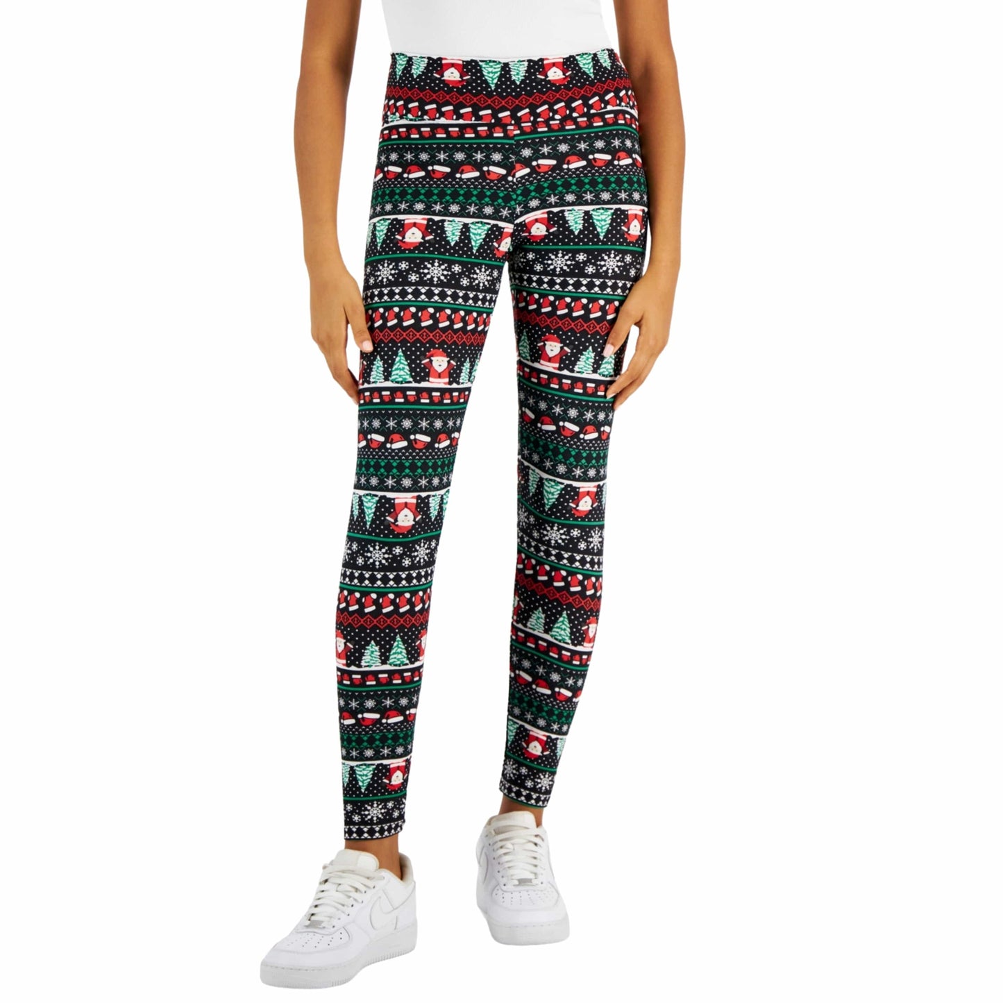 PLANET GOLD Womens Bottoms PLANET GOLD - Santa printed leggings