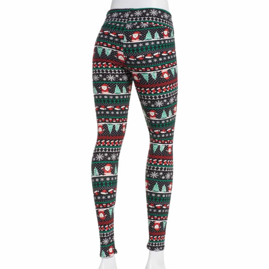 PLANET GOLD Womens Bottoms PLANET GOLD - Santa printed leggings