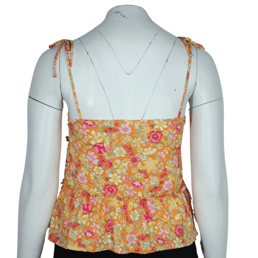 PLANET GOLD Womens Tops L / Multi-Color PLANET GOLD - Flower pattern tank top