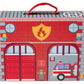 PLAYTIVE Toys PLAYTIVE - Suitcase Play Set Fire Brigade Wooden
