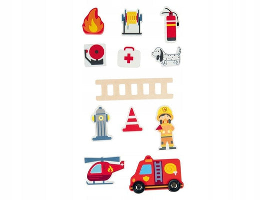 PLAYTIVE Toys PLAYTIVE - Suitcase Play Set Fire Brigade Wooden
