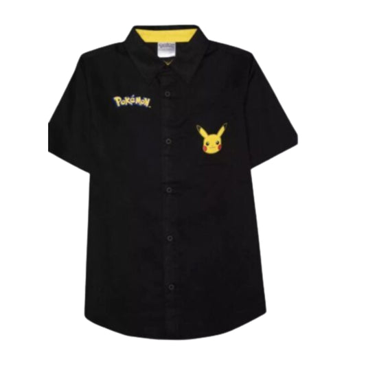 POKEMON Boys Tops XL / Black POKEMON -  KIDS - Button Down Shirt