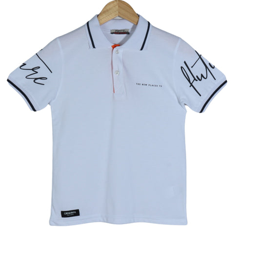 POPITO Boys Tops S / White POPITO - KIDS - Short Sleeve Polo