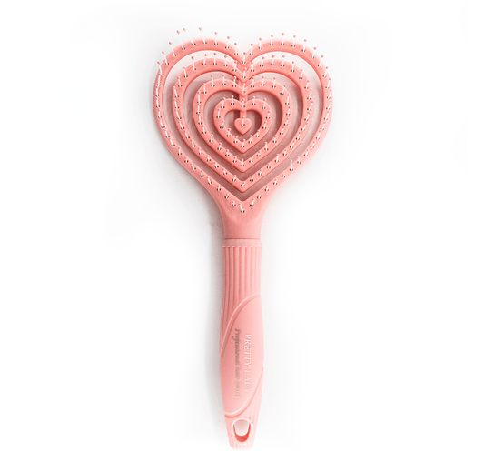 PRETTY LADY Hair Styling Tools Pink PRETTY LADY - Heart Shape Flexible Vent  Hair Brush