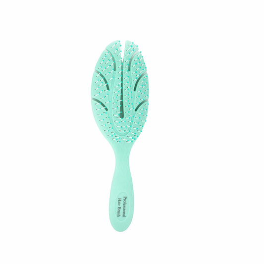 PRETTY LADY Hair Styling Tools Green PRETTY LADY - Leaf Shape Hair Brush