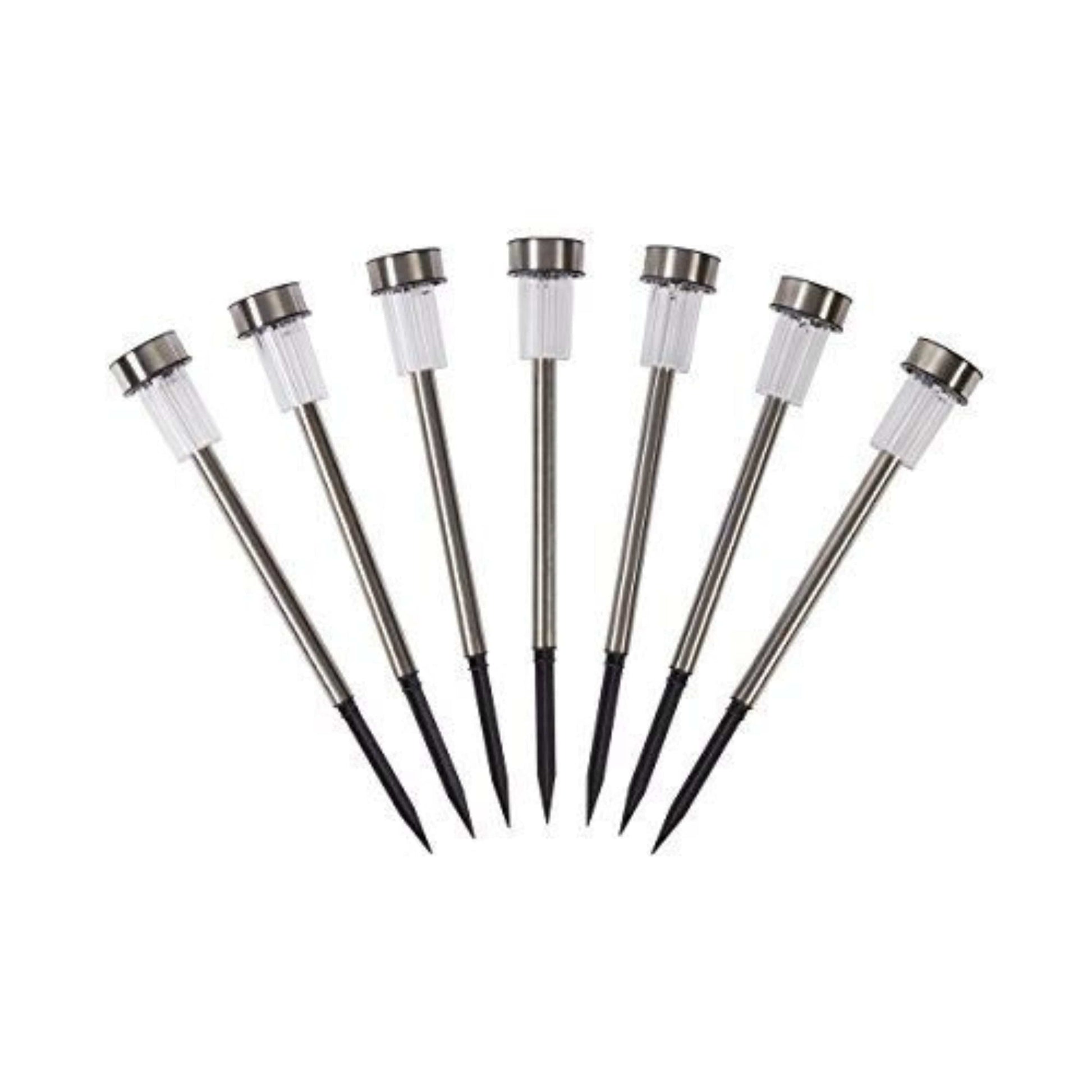PROGARDN Garden Accessories PROGARDN - Borne Solar Stainless Steel Lamp Path Light 8 pieces