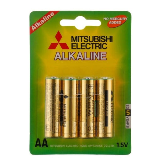 PROVIDEOLB Electronic Accessories Mitsubishi AA Alkaline Battery 1.5 Volt Pack of 4 for Household Items, Electronic Products