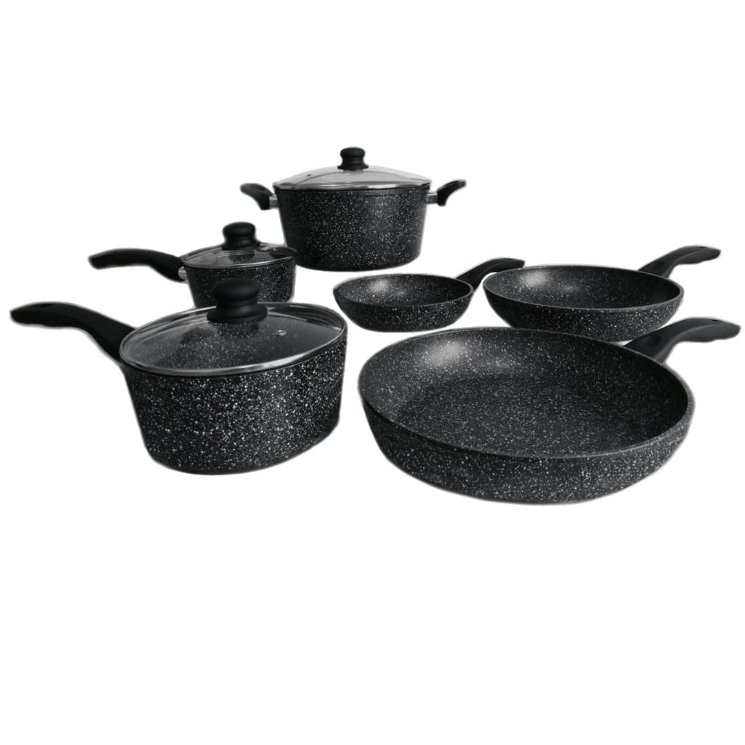 Provideolb Kitchen Cookware Sets Westinghouse Set 6 Pieces Fry Pans Saucepans Casserole Marble Finish