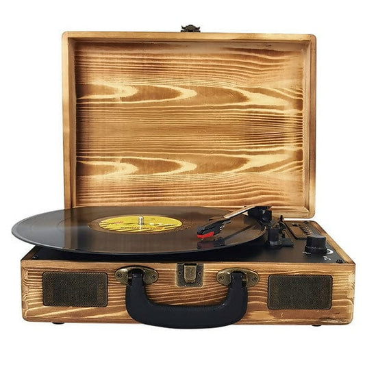 PROVIDEOLB Speakers & Soundbars Prixton Turntable Vinyl Record Player LED Stereo Wood Bluetooth - TE001