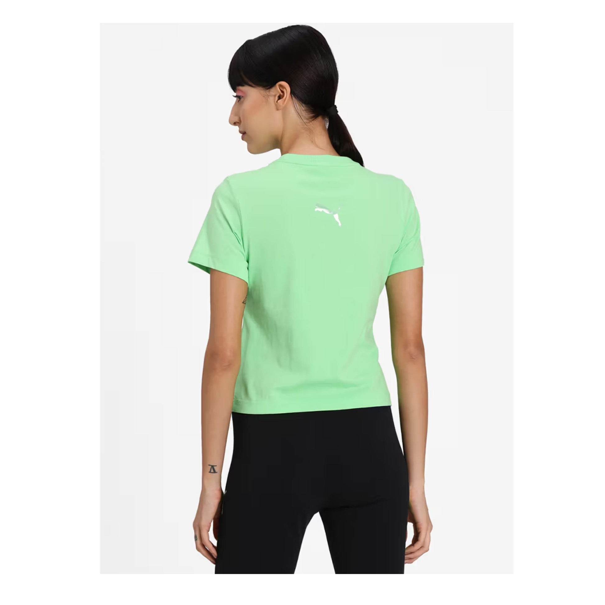 PUMA Womens Tops S / Green PUMA - Graphic Short Sleeve Crew T-Shirt