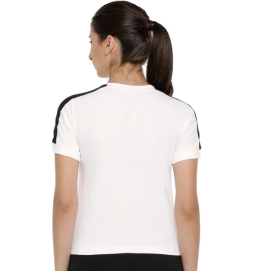 PUMA Womens Tops S / White PUMA - Round Neck Cropped T-Shirt & Chest Logo