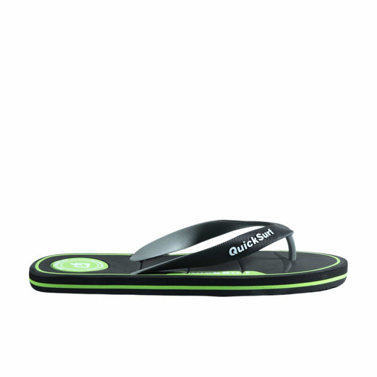 QUICK SURF Mens Shoes 44 / Black QUICK SURF - Green Detailed Thong Slipper