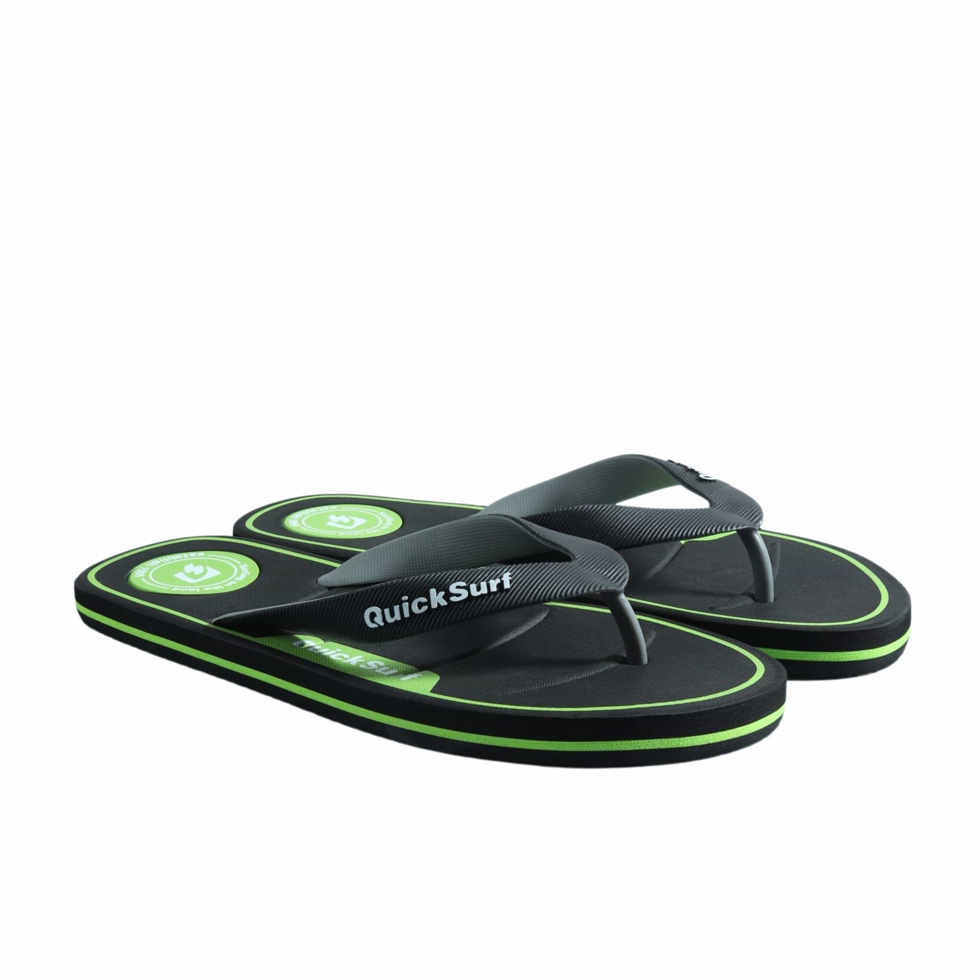 QUICK SURF Mens Shoes 44 / Black QUICK SURF - Green Detailed Thong Slipper