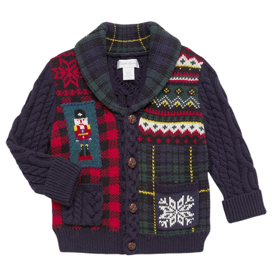 RALPH LAUREN Baby Boy 9-12 Month / Multi-Color RALPH LAUREN - BABY - Intarsia-Knit Nutcracker Cardigan