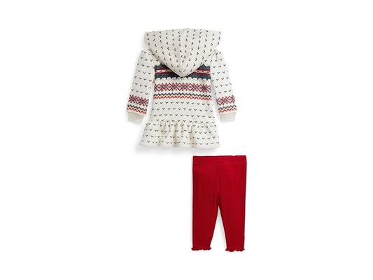 RALPH LAUREN Baby Girl 6 Month / Multi-Color RALPH LAUREN - BABY - Fair Isle Fleece Henley Shirt Leggings Set