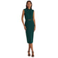 RALPH LAUREN Womens Dress XL / Green RALPH LAUREN - Belted Jersey Mockneck Dress