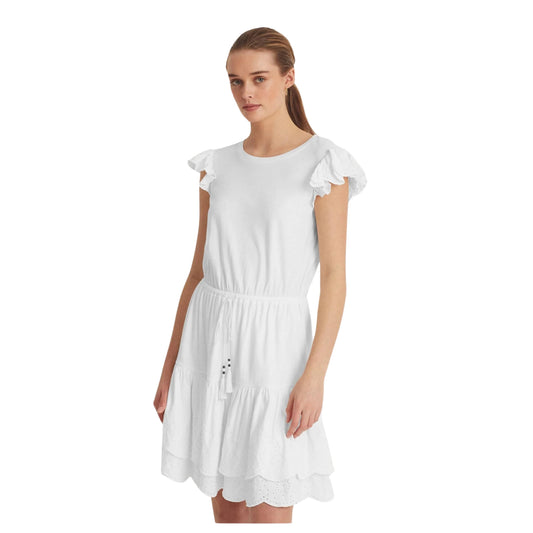 RALPH LAUREN Womens Dress L / White RALPH LAUREN - Flutter Sleeve Dress