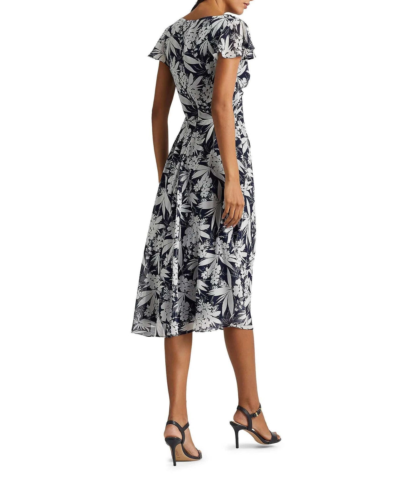 RALPH LAUREN Womens Dress L / Multi-Color RALPH LAUREN - Georgette Floral MIDI Dress