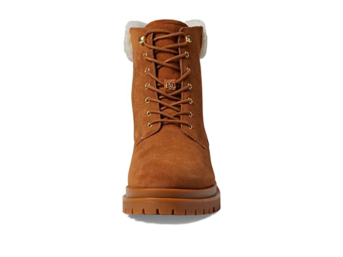 RALPH LAUREN Womens Shoes RALPH LAUREN - Suede Shearling Combat & Lace-up Boots