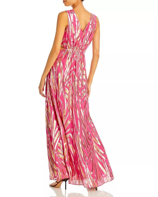 RAMY BROOK Womens Dress M / Multi-Color RAMY BROOK - Irene Cutout Metallic Evening Long Dress