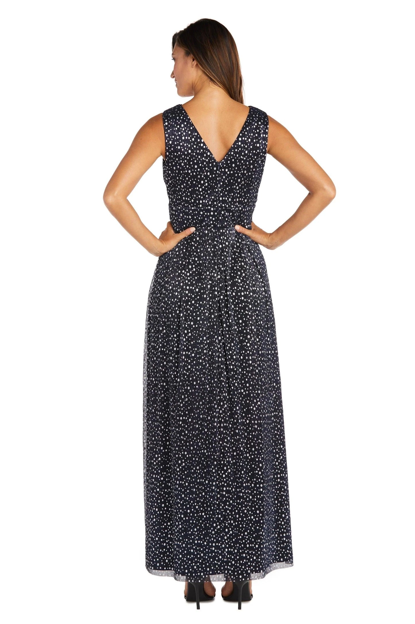 R&M RICHARDS - Metallic Crinkle Dress