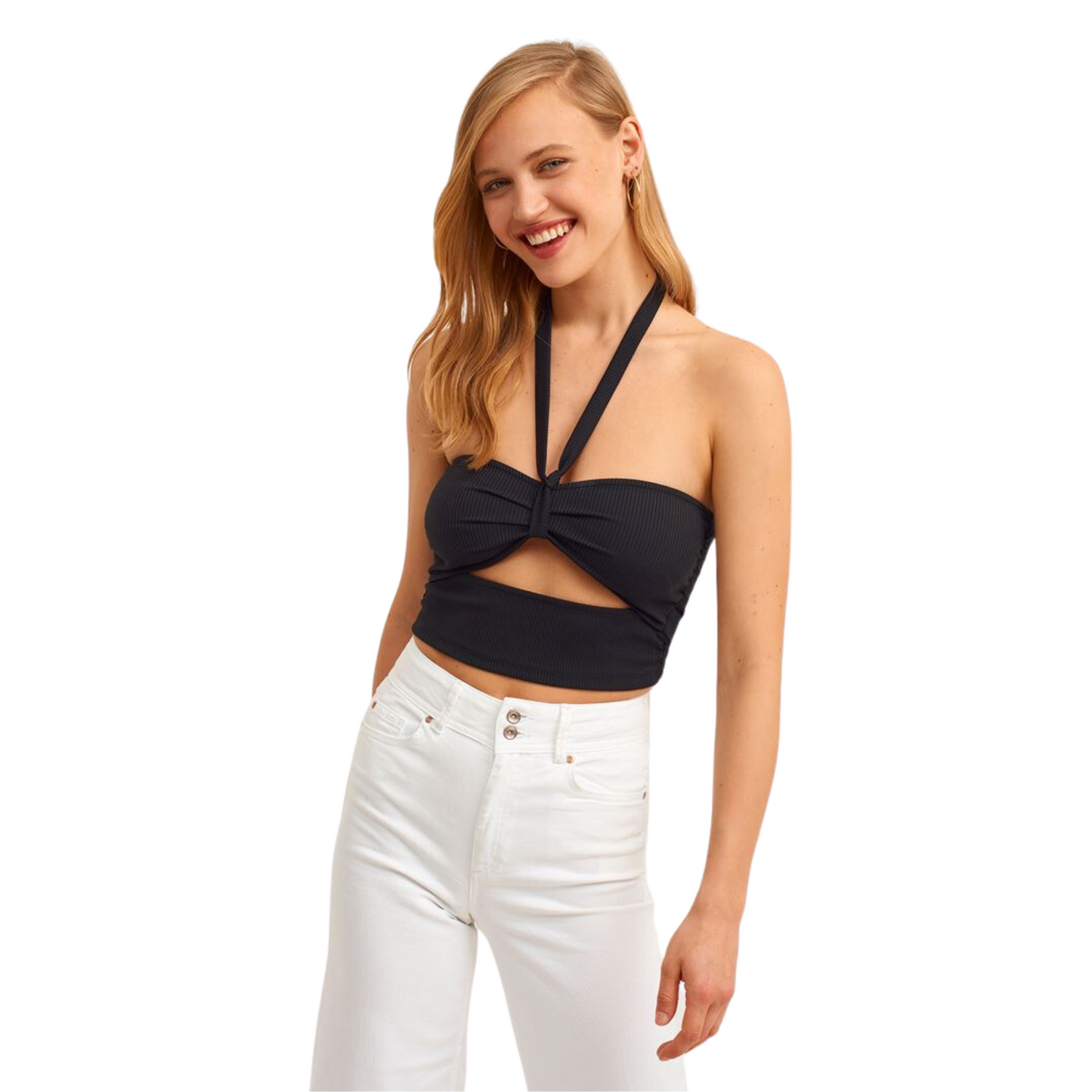 OXXO -  Halter Cut Out Crop Top