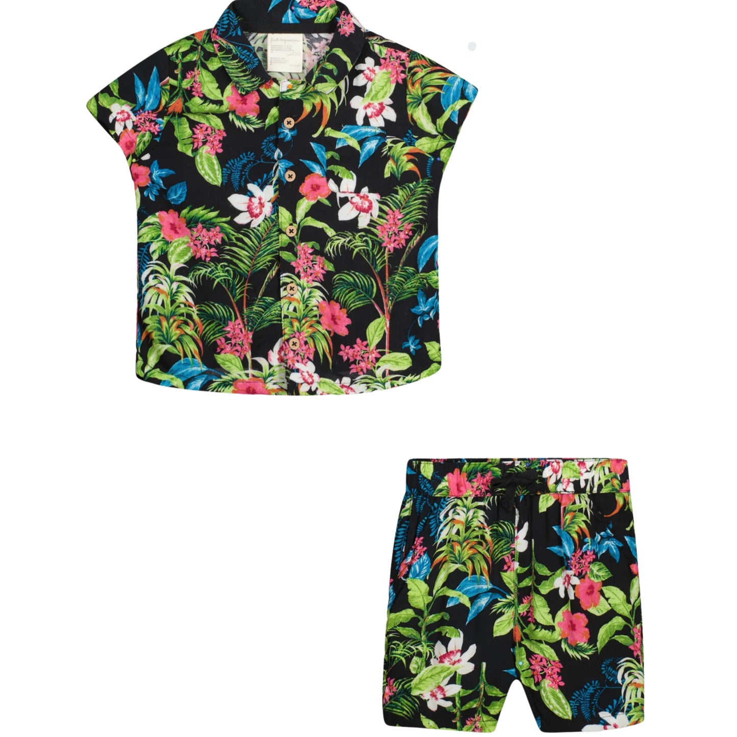 FIRST IMPRESSIONS - BABY - 2-Pc. Tropical Shirt Deep