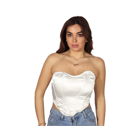 SHEIN - Strapless Satin Top