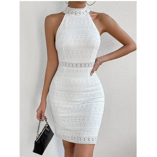 SHEIN - Lace Halter Bodycon Short Dress