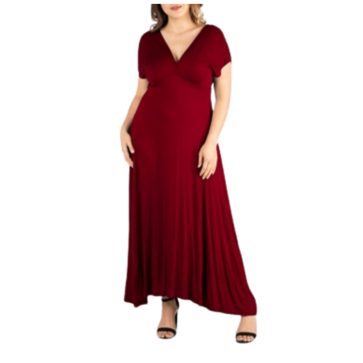 24 SEVEN - Empire Waist V-neck Maxi Dress