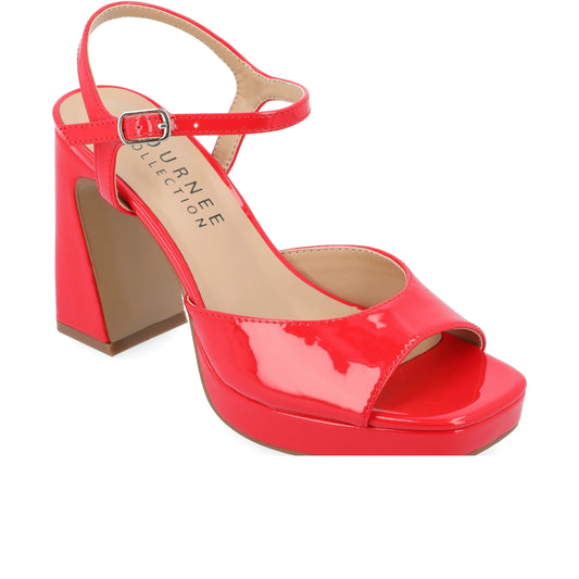 JOURNEE COLLECTION - Vegan Leather Ankle Strap Platform Dress Sandals