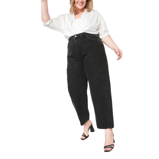 OLD NAVY - Extra High-Waisted Non-Stretch Black Balloon  Jeans