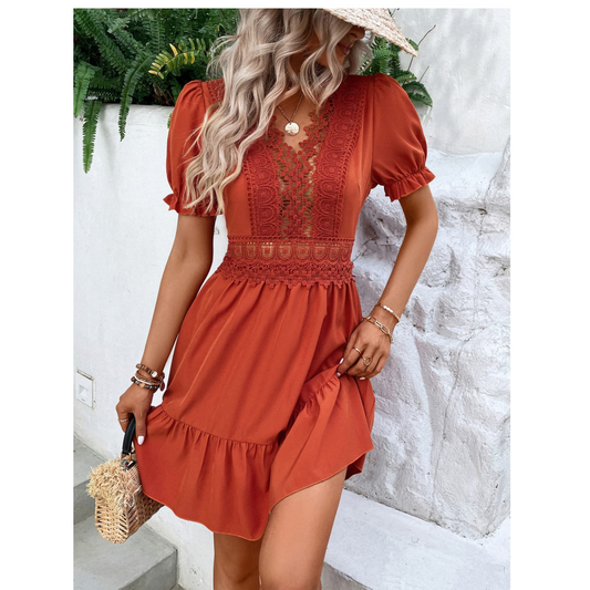 SHEIN - Lace Ruffle Design Short Dress