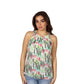 BAR III - Print Halter Neck Blouse