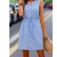 SHEIN - Half Button Tie Front  Short Dress