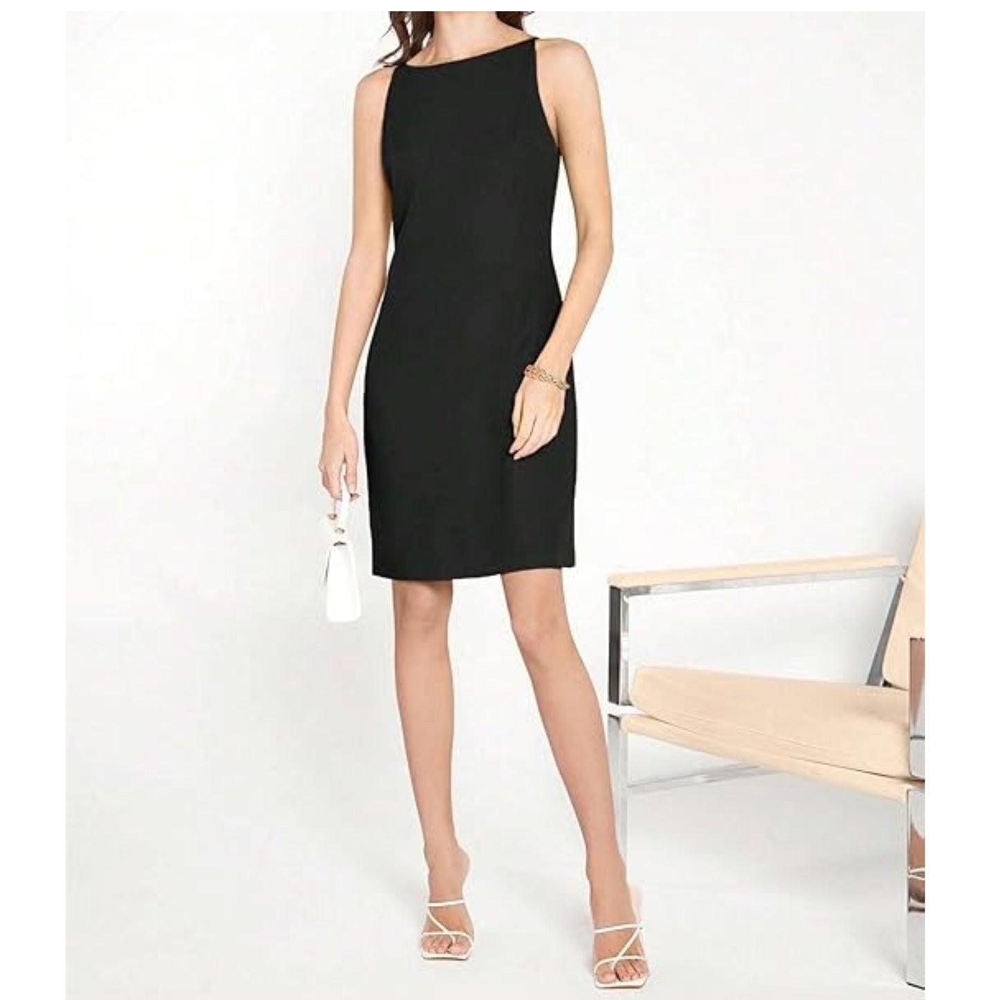 SHEIN - Sleeveless Solid Color Short Dress