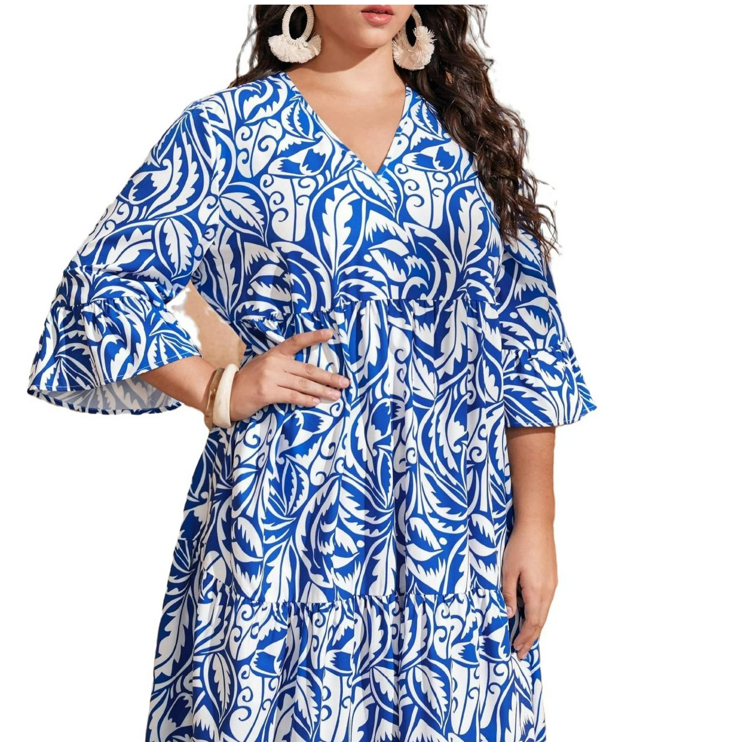 SHEIN - V neck Smock Tall Dress