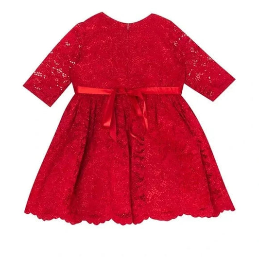 RARE EDITIONS Baby Girl 18 Month / Red RARE EDITIONS - BABY -  Illusion Sleeves Dress With Panty