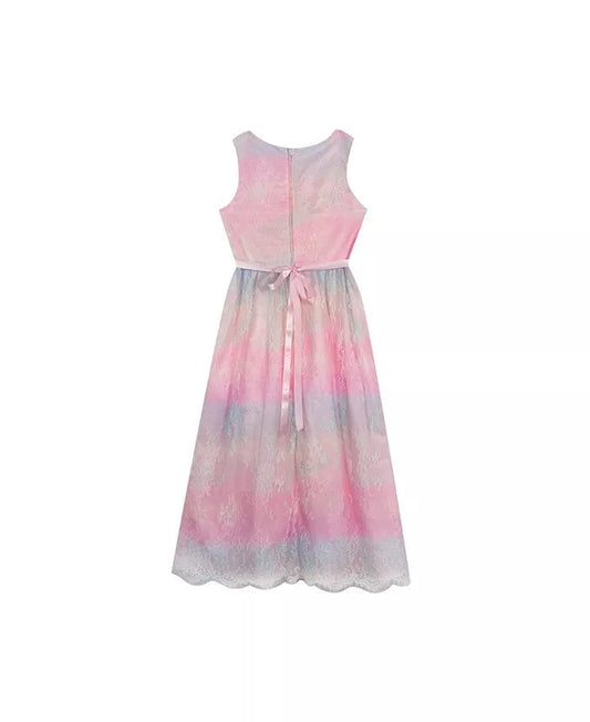 RARE EDITIONS Girls Dress M / Multi-Color RARE EDITIONS - Kids -  Ombre Lace Dress with Rhinestone Trim