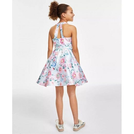 RARE EDITIONS Girls Dress S / Multi-Color RARE EDITIONS - Kids - Printed Mikado Bow Back Dress